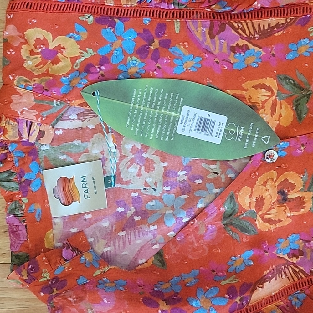 Farm Rio Red Spring Bananas Blouse - Picture 13 of 15